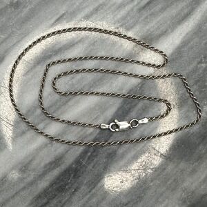 Sterling Silver Italy Heavy Rope Chain Necklace 18 Inch 4.42g Lobster Clasp 925